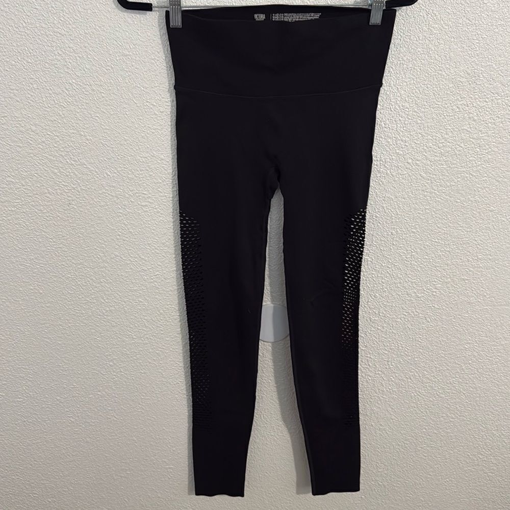 NWOT- Victoria Sectret high-waisted- black- side cut-out leggings- Size small